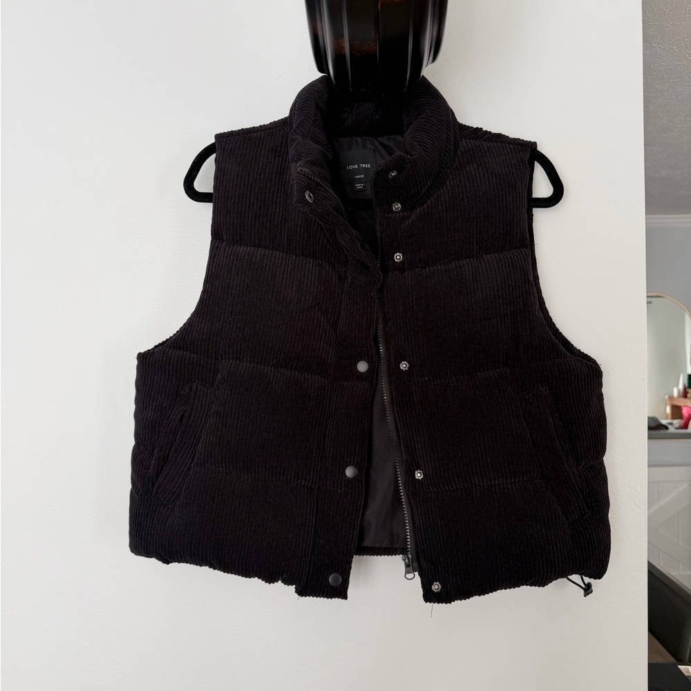 Corduroy puffed vest